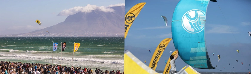 Kitesurfer in acqua con attrezzatura Cabrinha